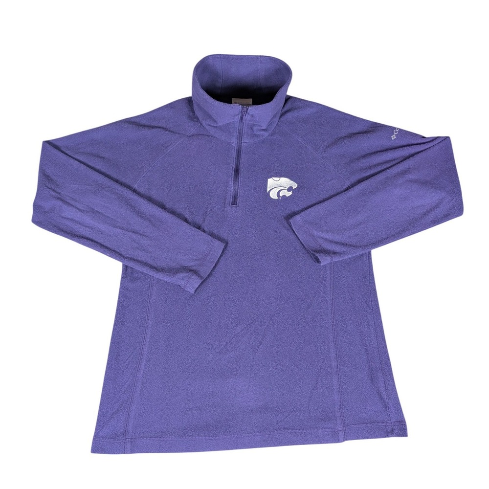 Columbia Kansas State Wildcats Purple Fleece Quarter Zip Pullover Powercat Logo